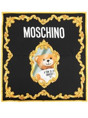 Moschino Couture Silk Teddy Print Scarf